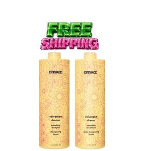 amika: | velveteen dream smoothing shampoo + conditioner duo [33.8 oz]